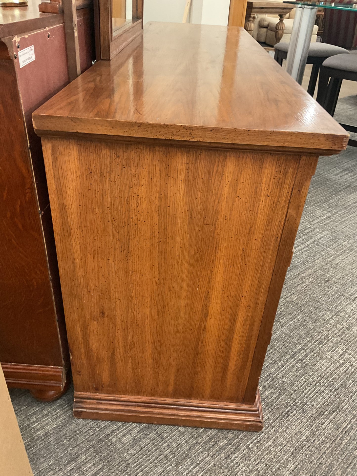 Ornate Wood Dresser W/Mirror