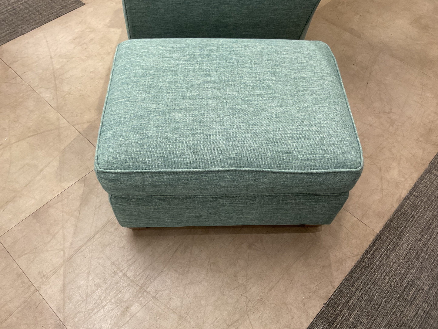 Blue Rocking Swivel W/ Ottoman
