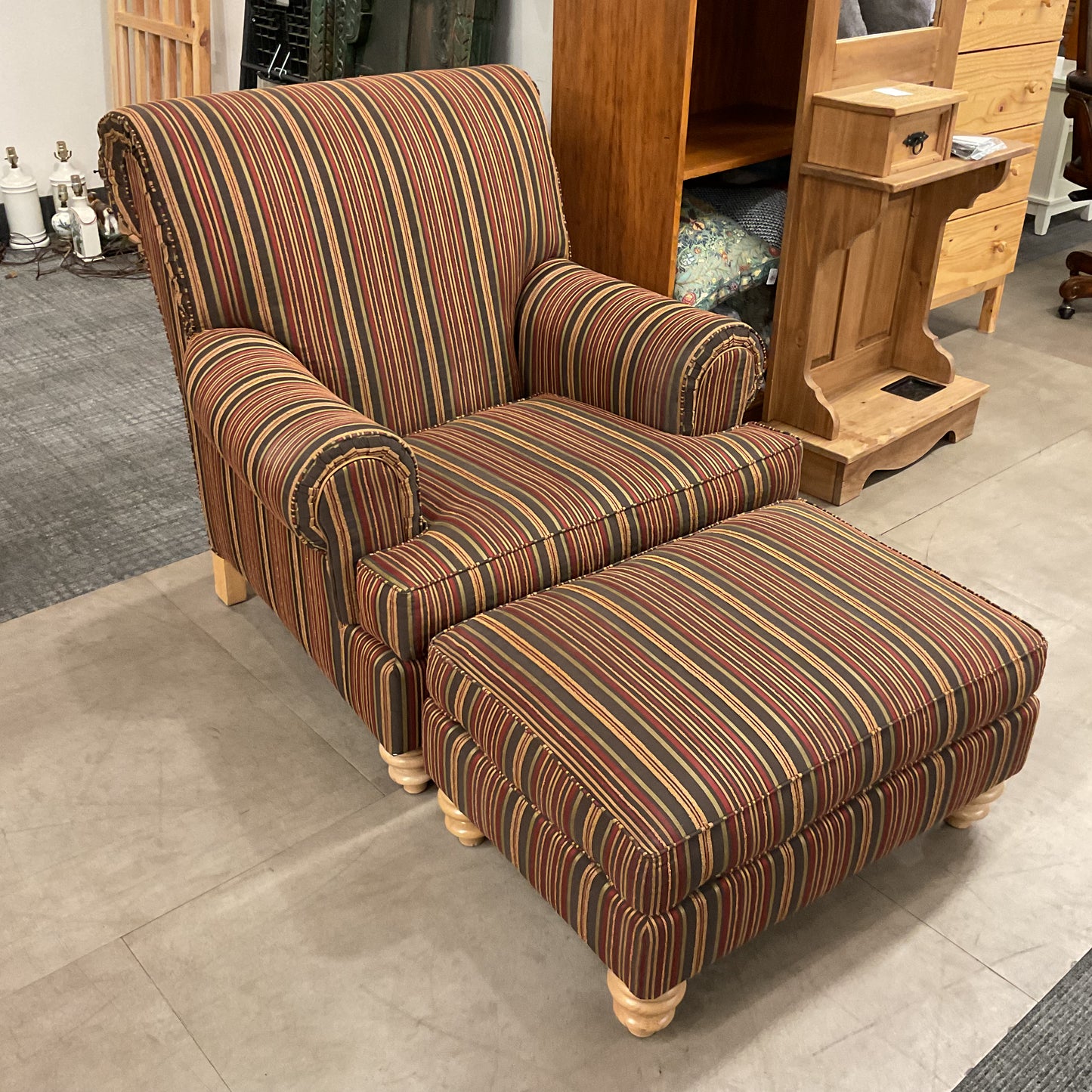 Rollback Vintage Chair & Ottoman