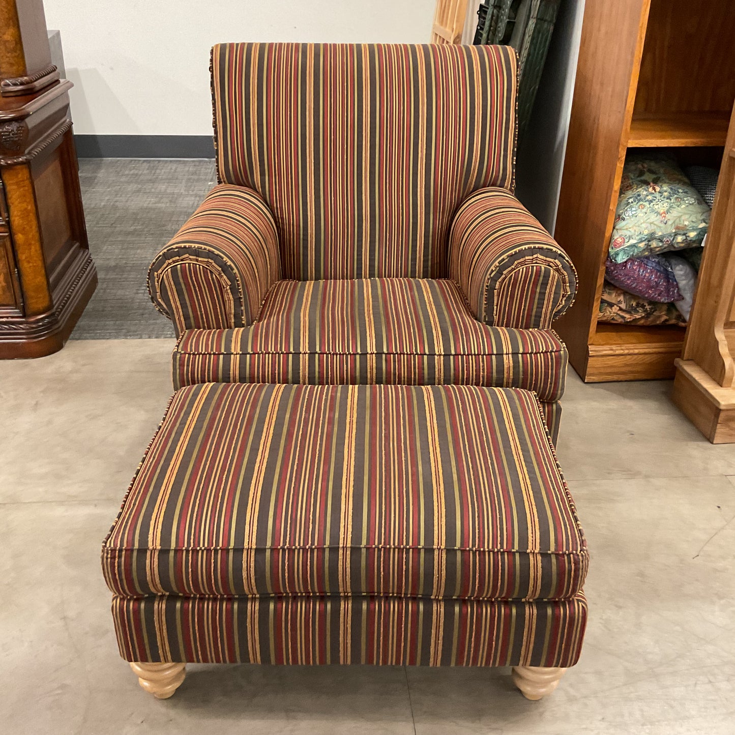 Rollback Vintage Chair & Ottoman