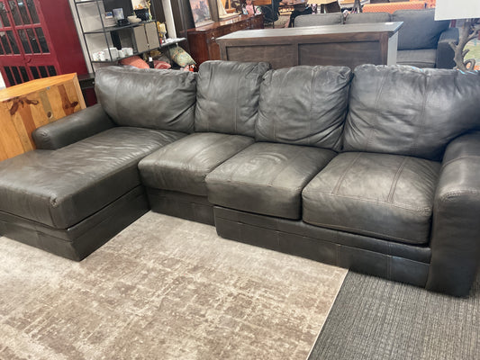Dark Gray Sectional Sofa W/Chaise