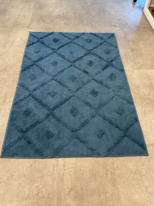 Blue Teal Diamond Area Rug (F76)
