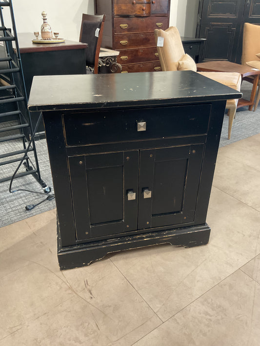 Distressed Pitch Black Nightstand