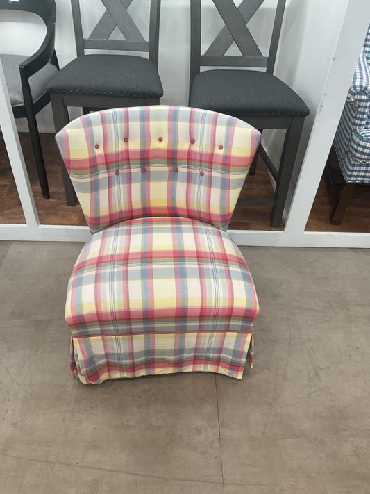 Colorful Plaid Slipper Chair