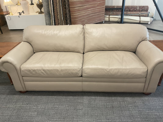 Comfy Beige Leather Sofa