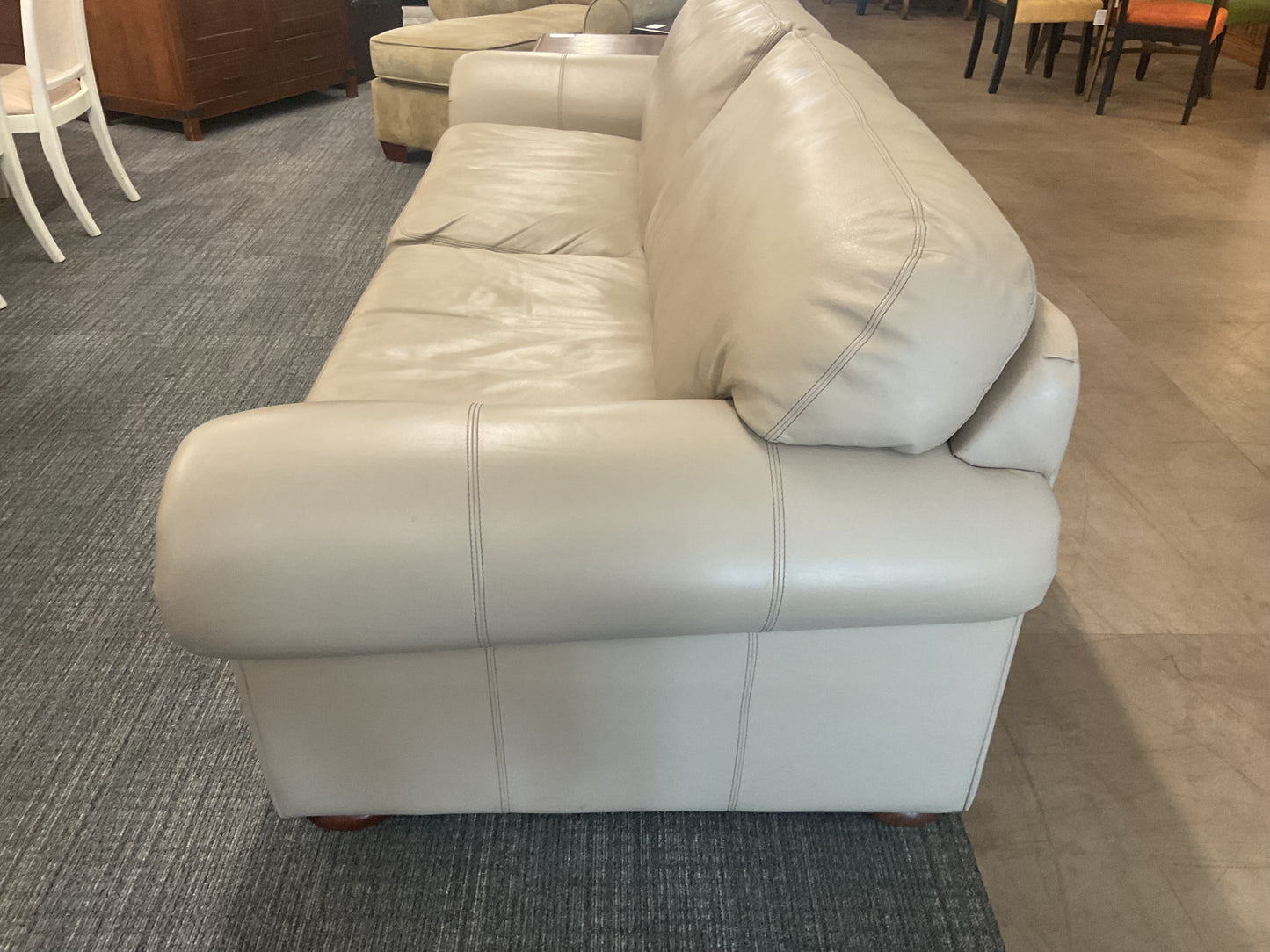 Comfy Beige Leather Sofa