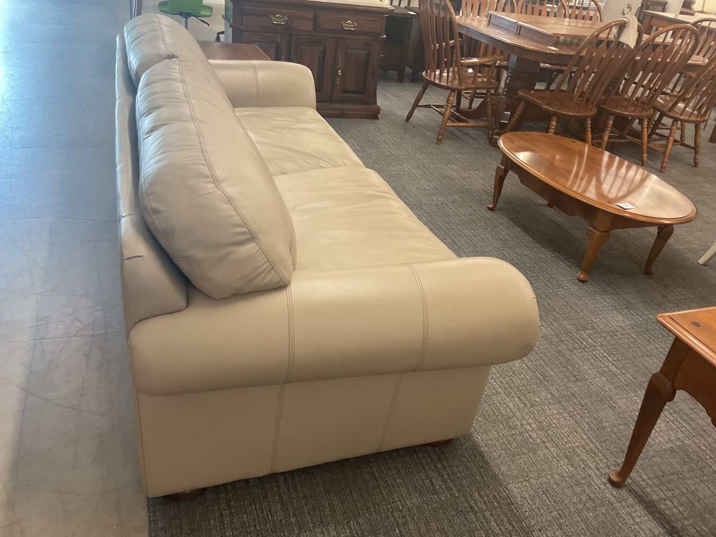 Comfy Beige Leather Sofa