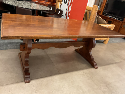 *WH* Wood Trestle Dining Table