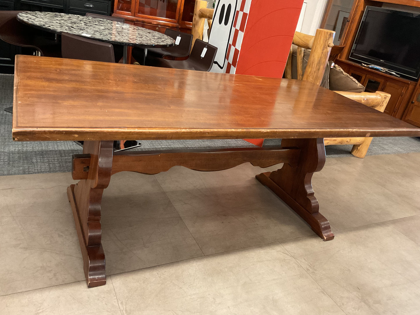 Wood Trestle Dining Table
