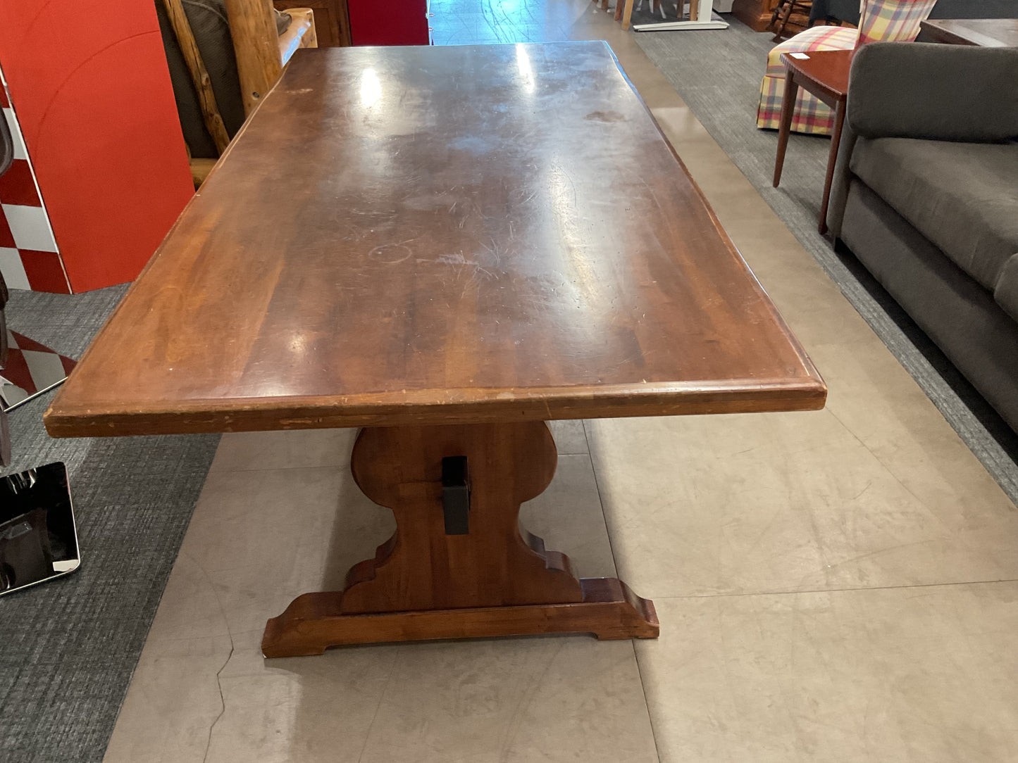 Wood Trestle Dining Table