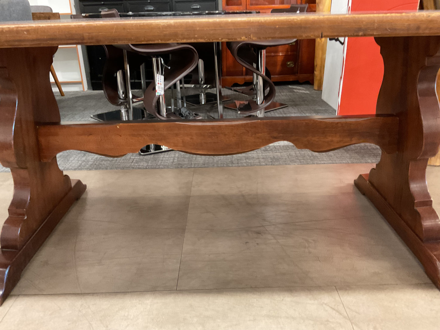 Wood Trestle Dining Table