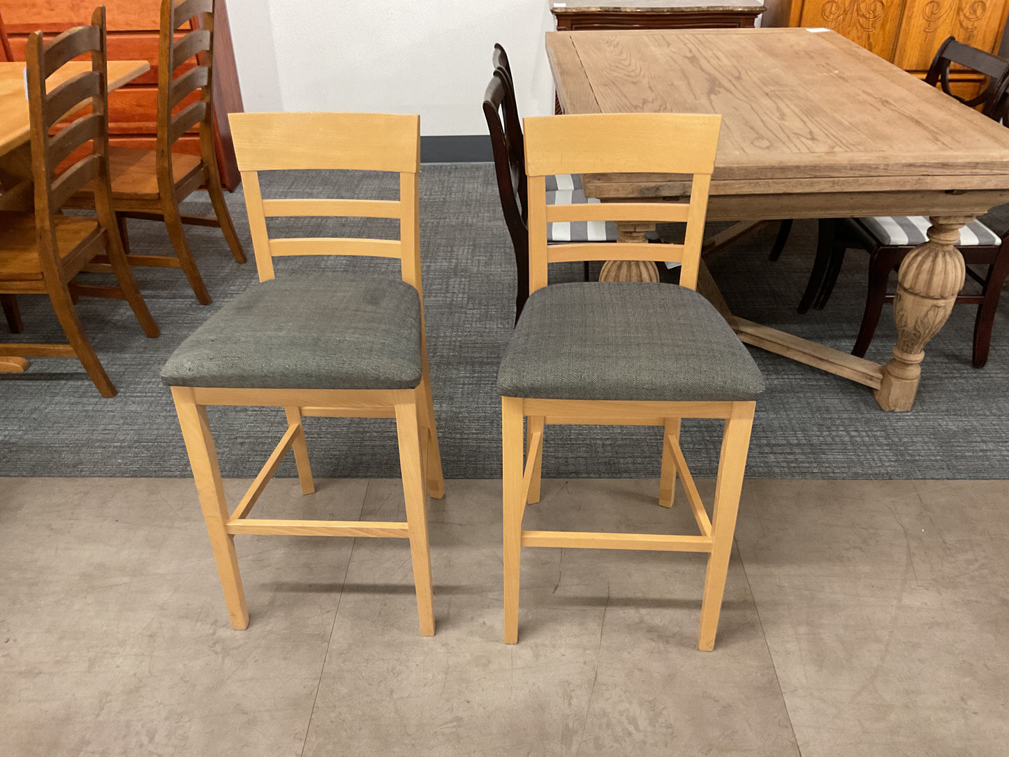 Maple & Grey Bar Stool Set