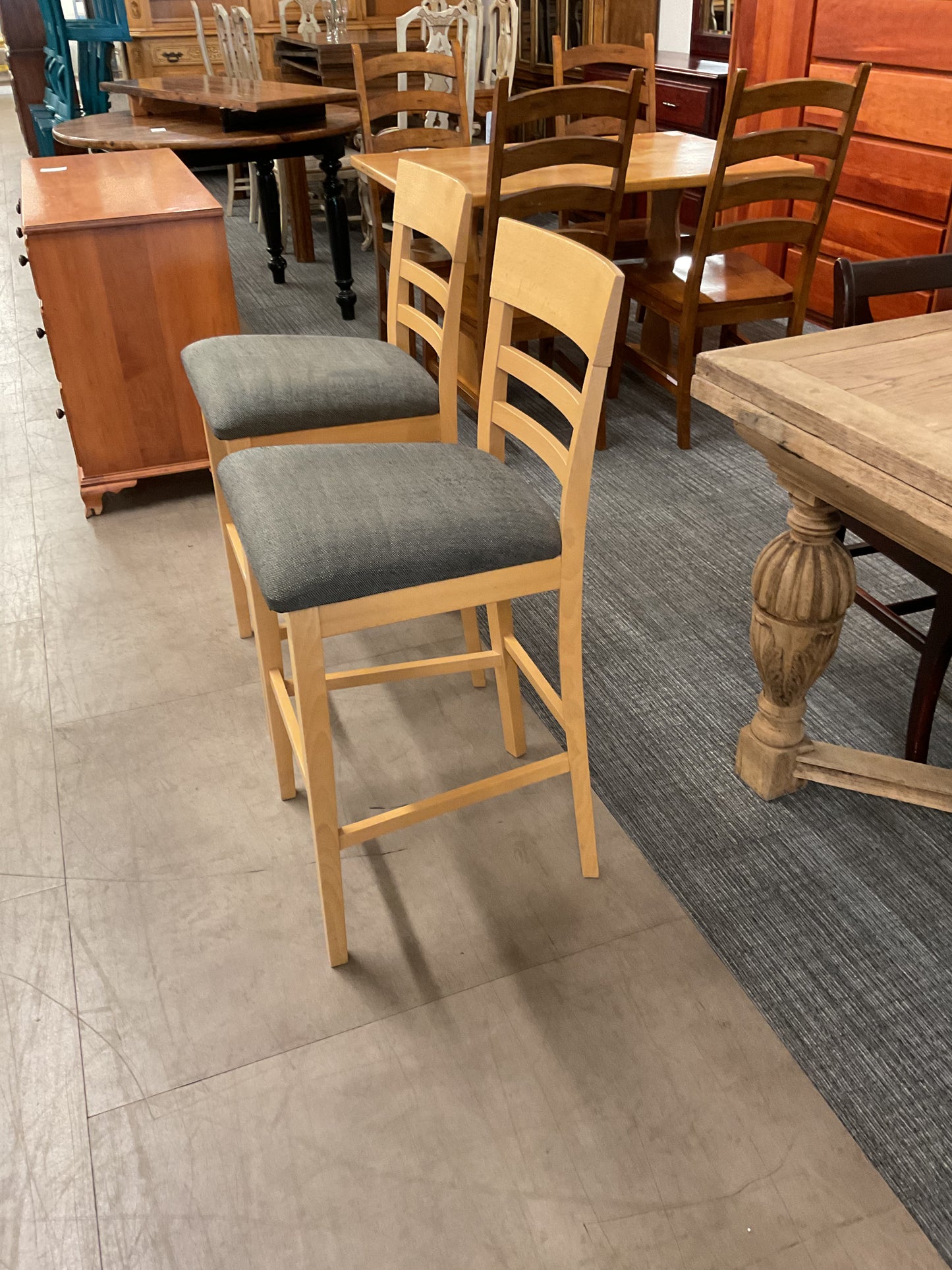 Maple & Grey Bar Stool Set