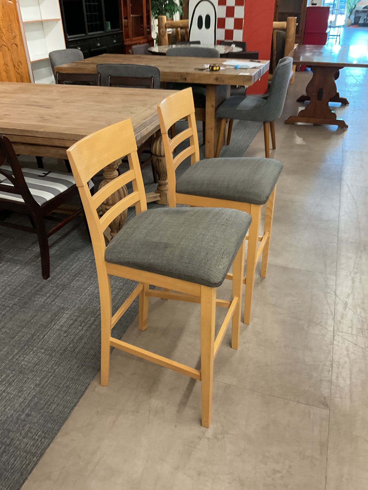 Maple & Grey Bar Stool Set