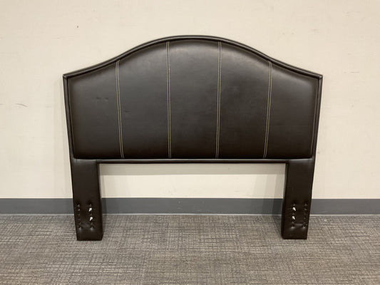 Dark Faux Leather Queen Headboard (B003)