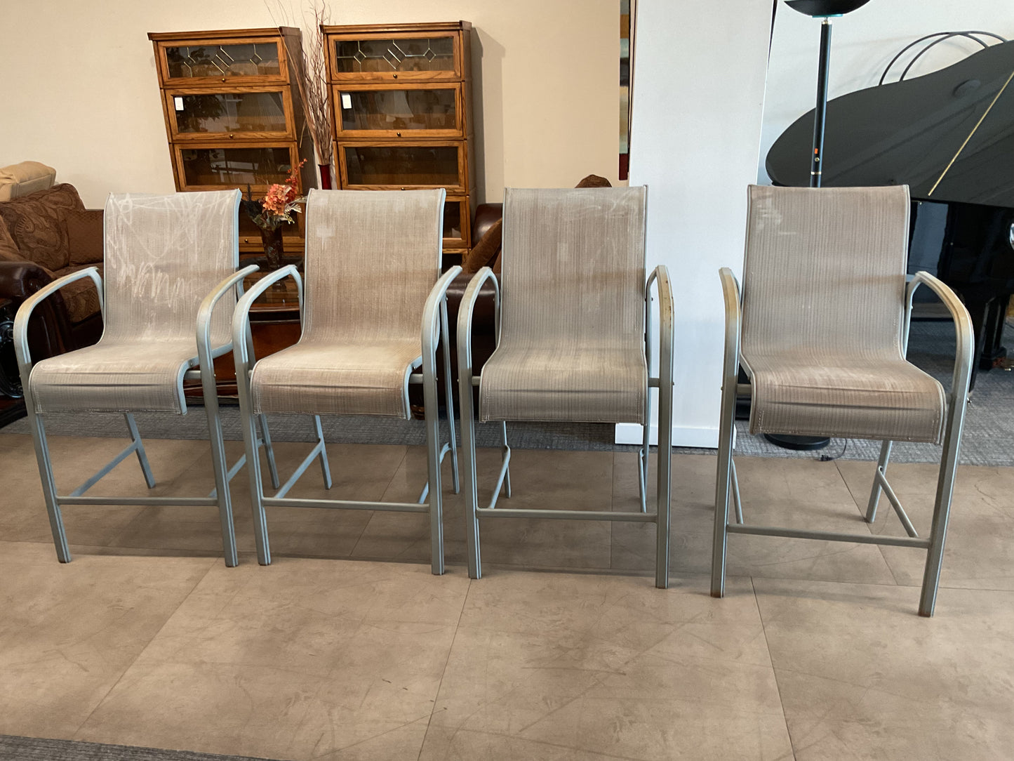 Outdoor Sling Bar Stool Set