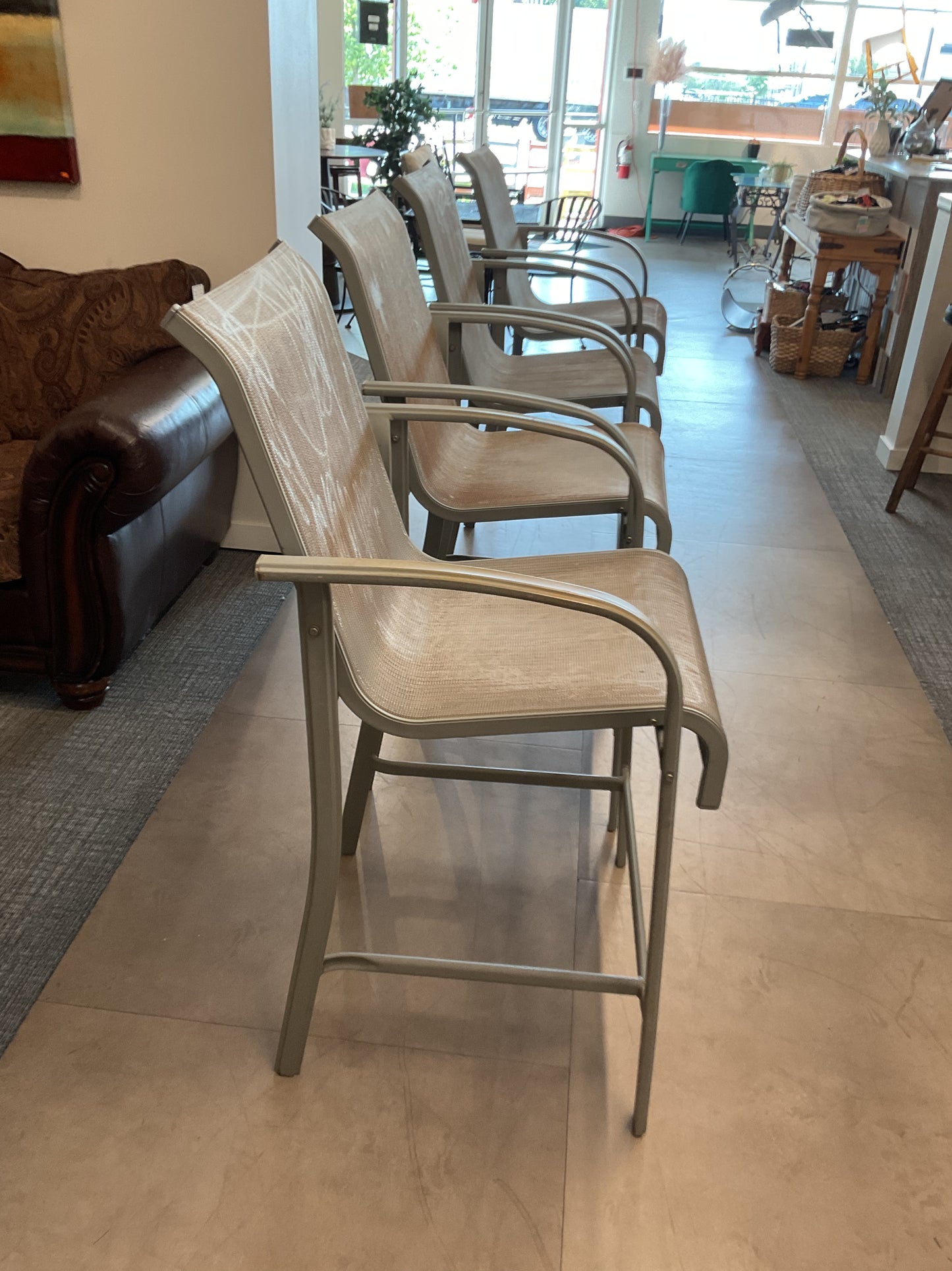 Outdoor Sling Bar Stool Set
