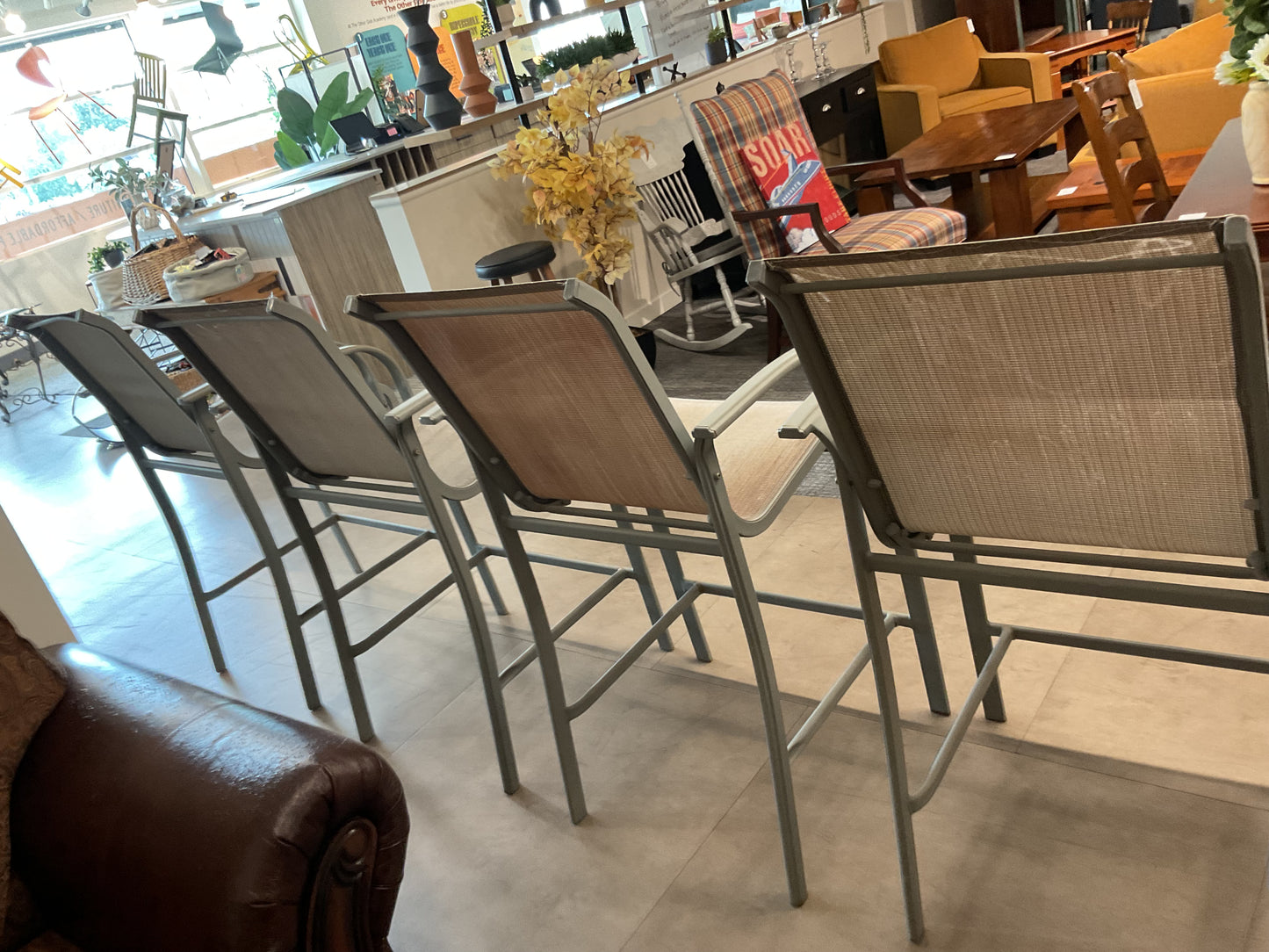 Outdoor Sling Bar Stool Set