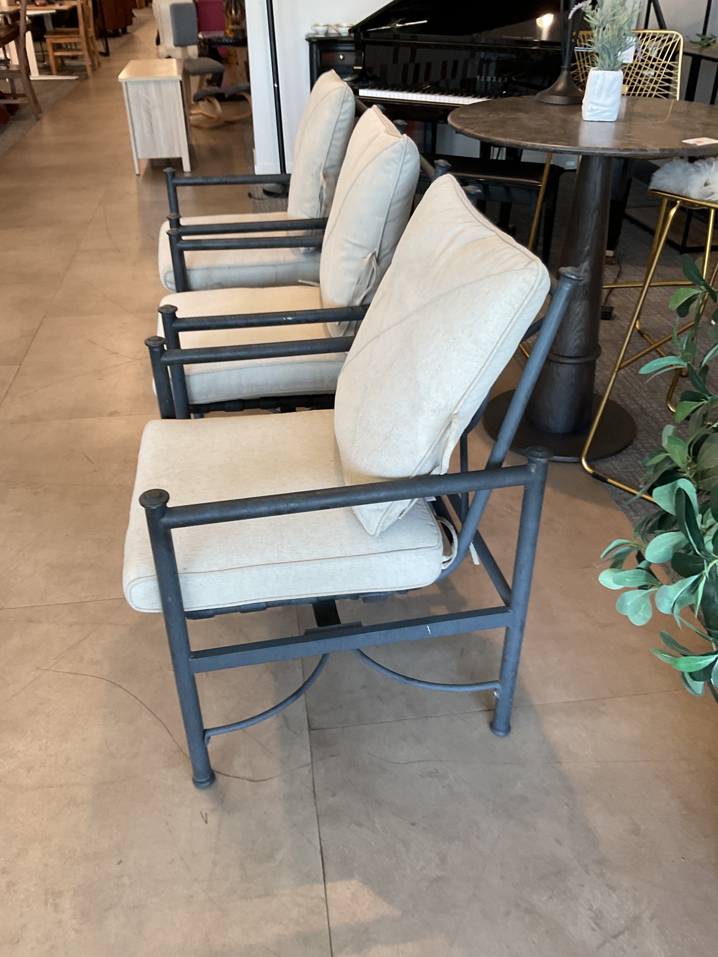 Metal Patio Chair & Cushion Trio
