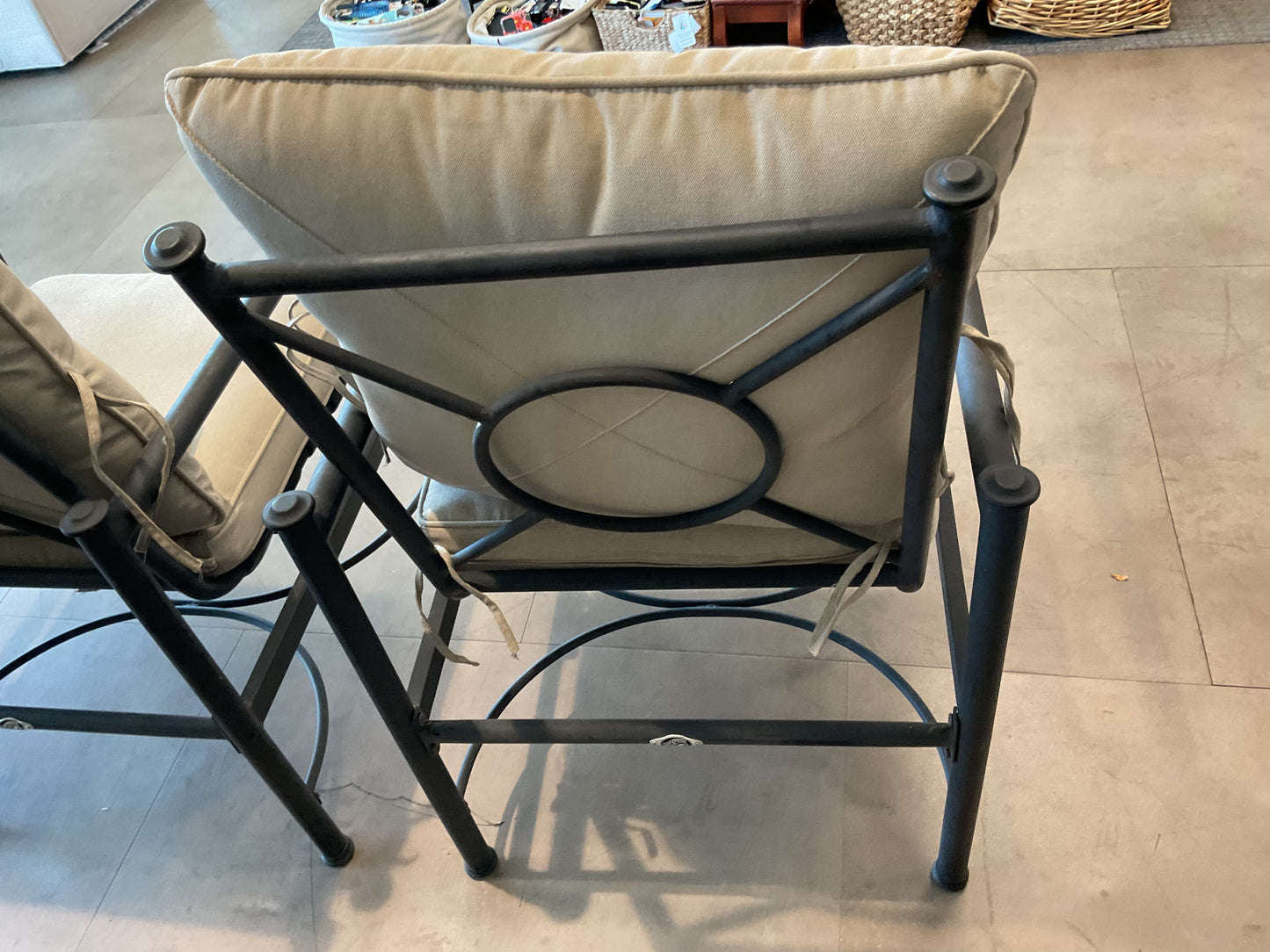 Metal Patio Chair & Cushion Trio