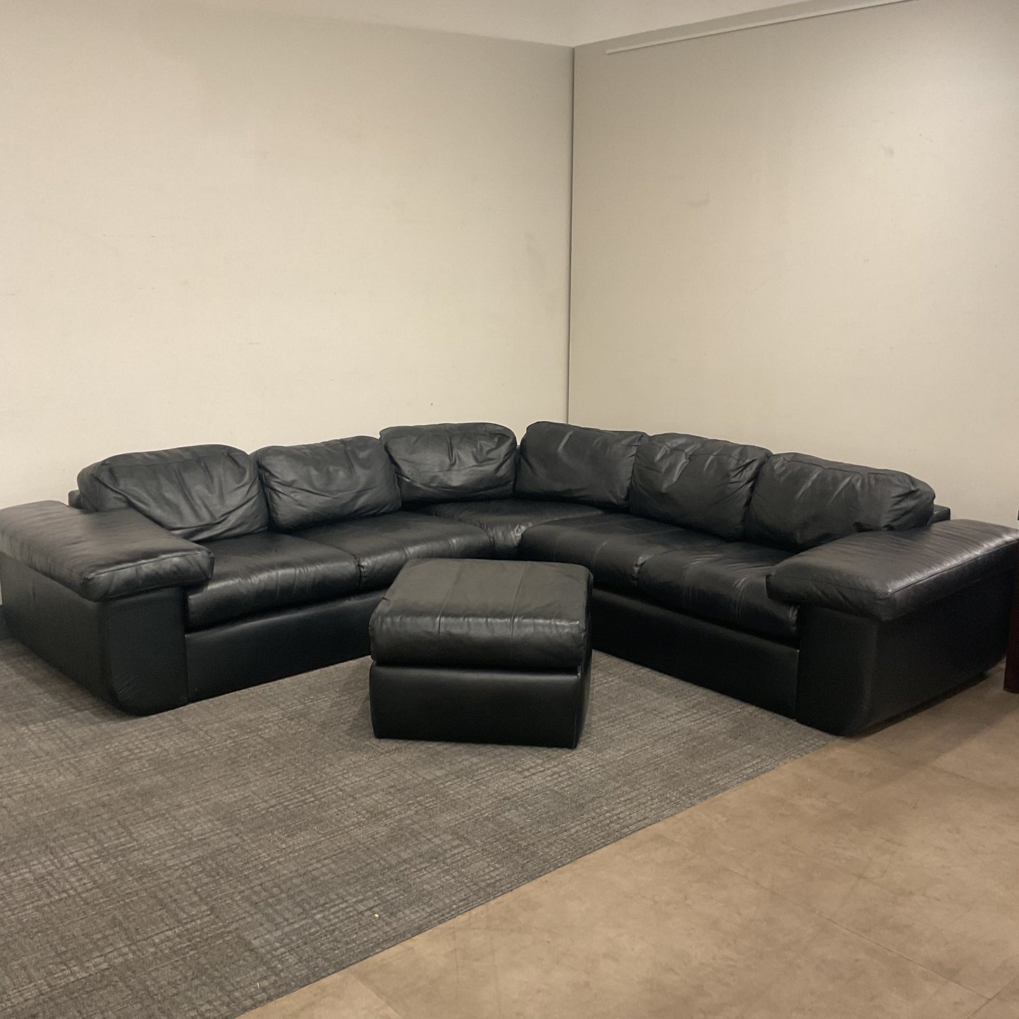 Man Cave Leather Sectional