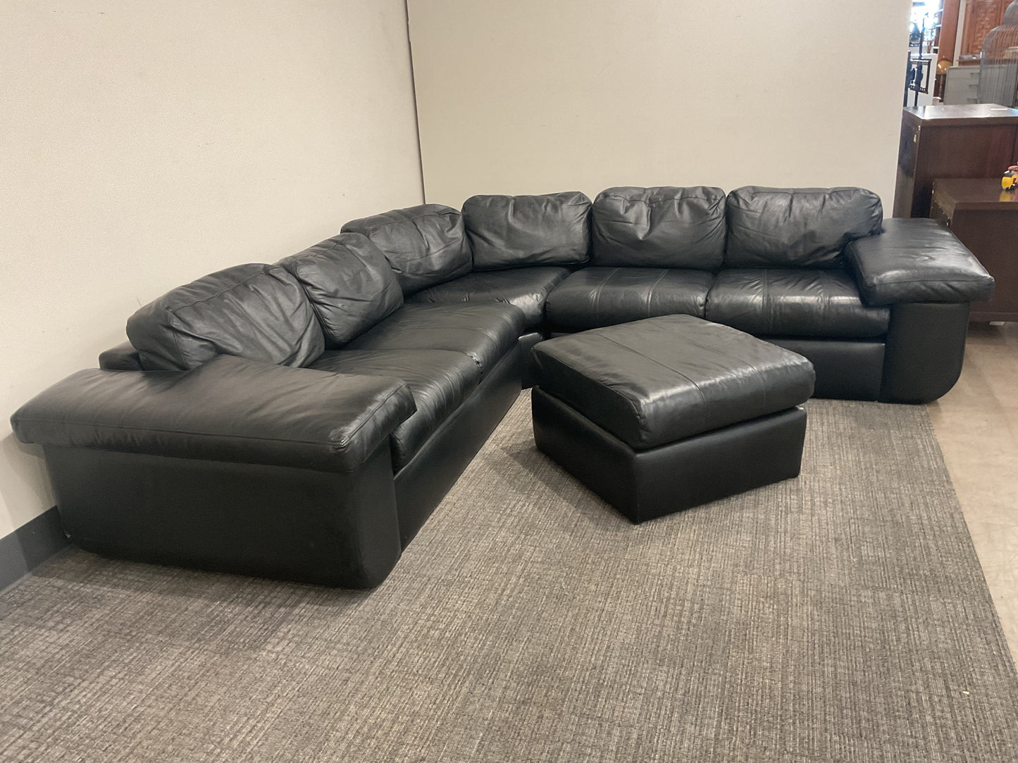 Man Cave Leather Sectional