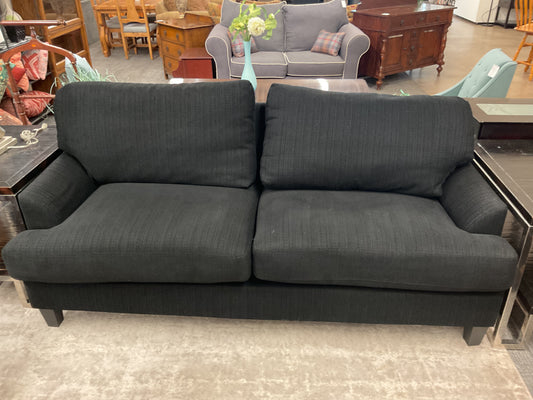 Black Textured Fabric Sofa