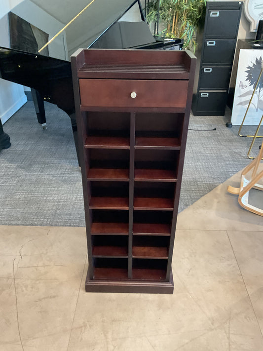 Espresso Media Storage Tower W/Drawer