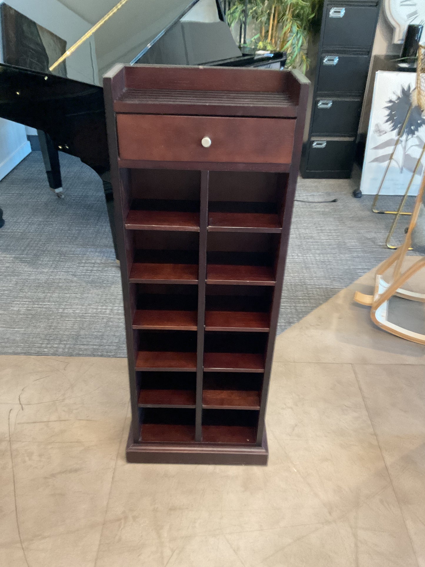 Espresso Media Storage Tower W/Drawer