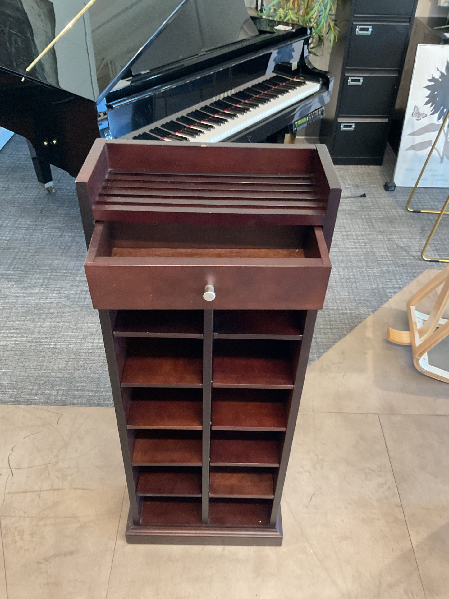 Espresso Media Storage Tower W/Drawer