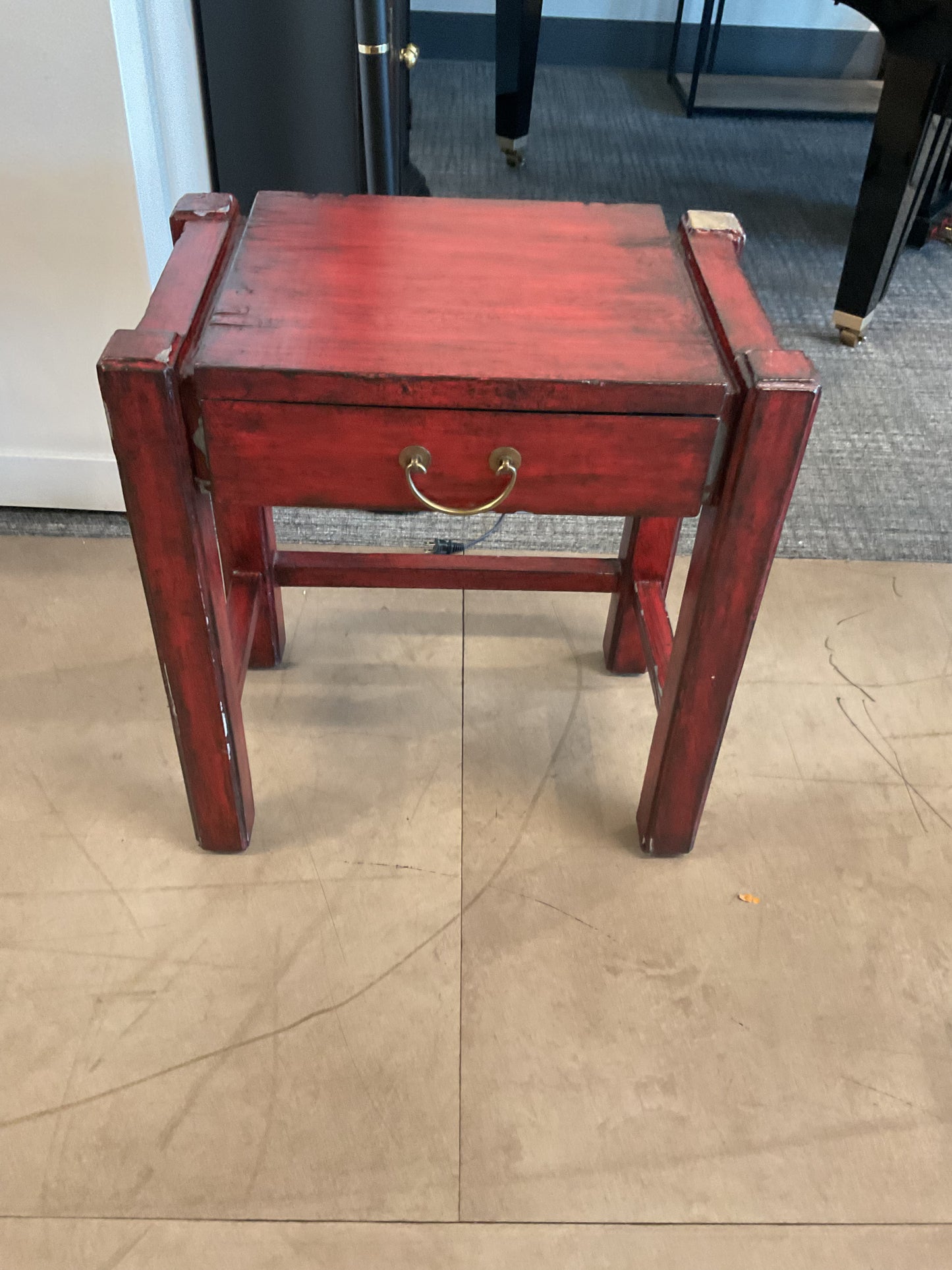 Distressed Asian Style Side Table