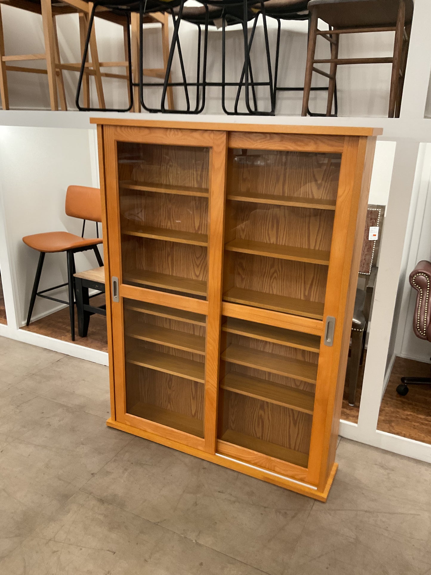 Oak Wood Display Cabinet