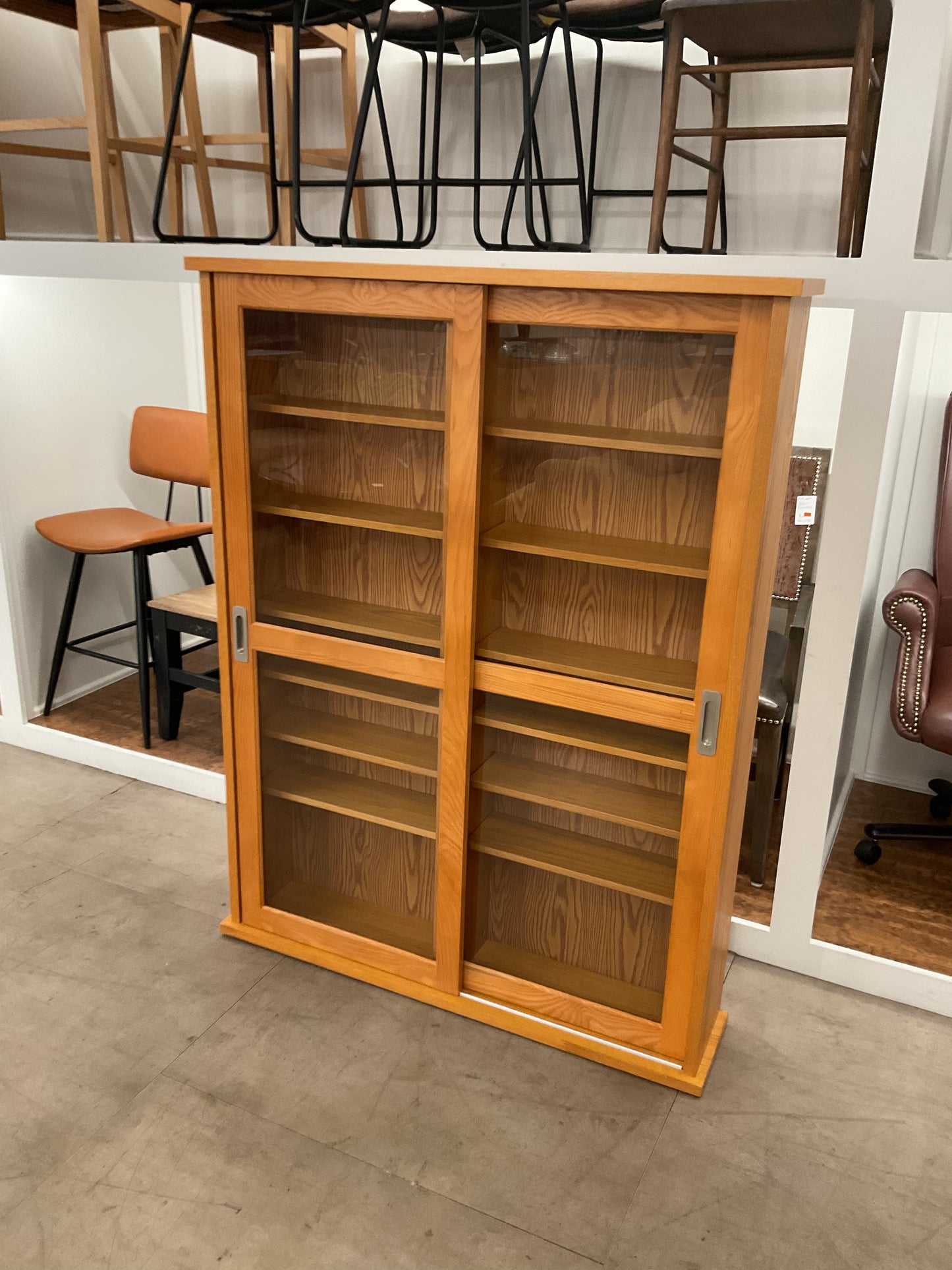 Oak Wood Display Cabinet