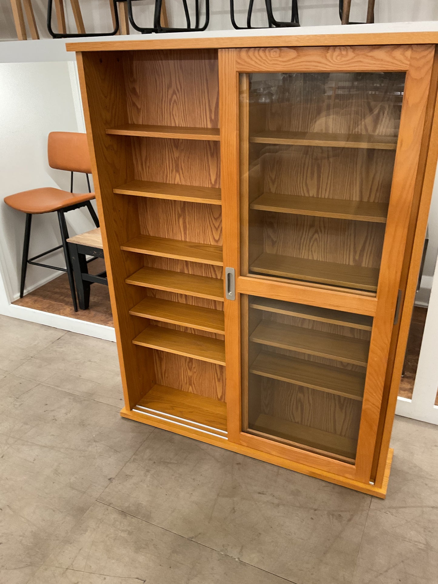 Oak Wood Display Cabinet