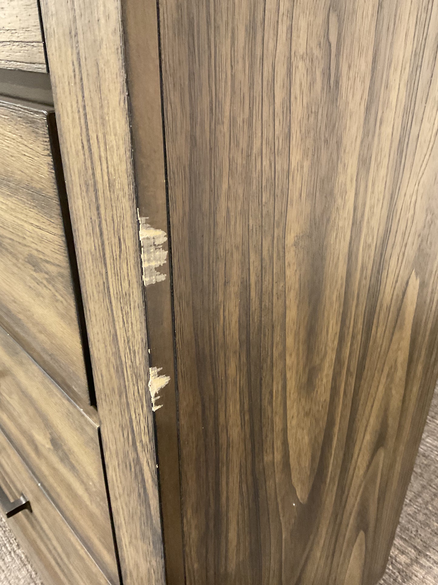 Silver Wood Dresser W/Mirror