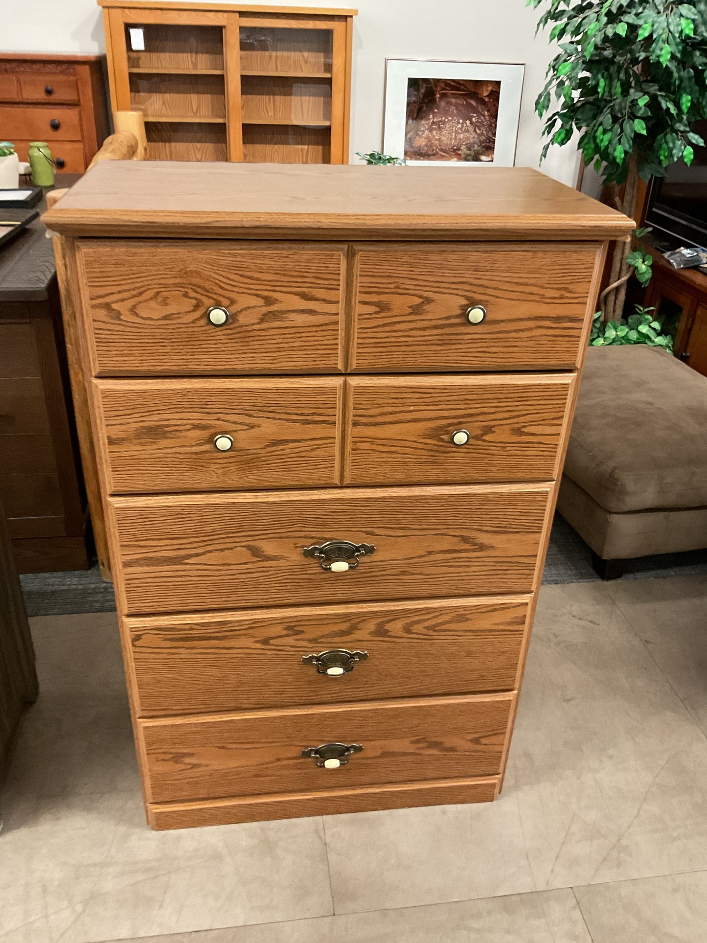 Traditional 5 Drawer Tall Dresser