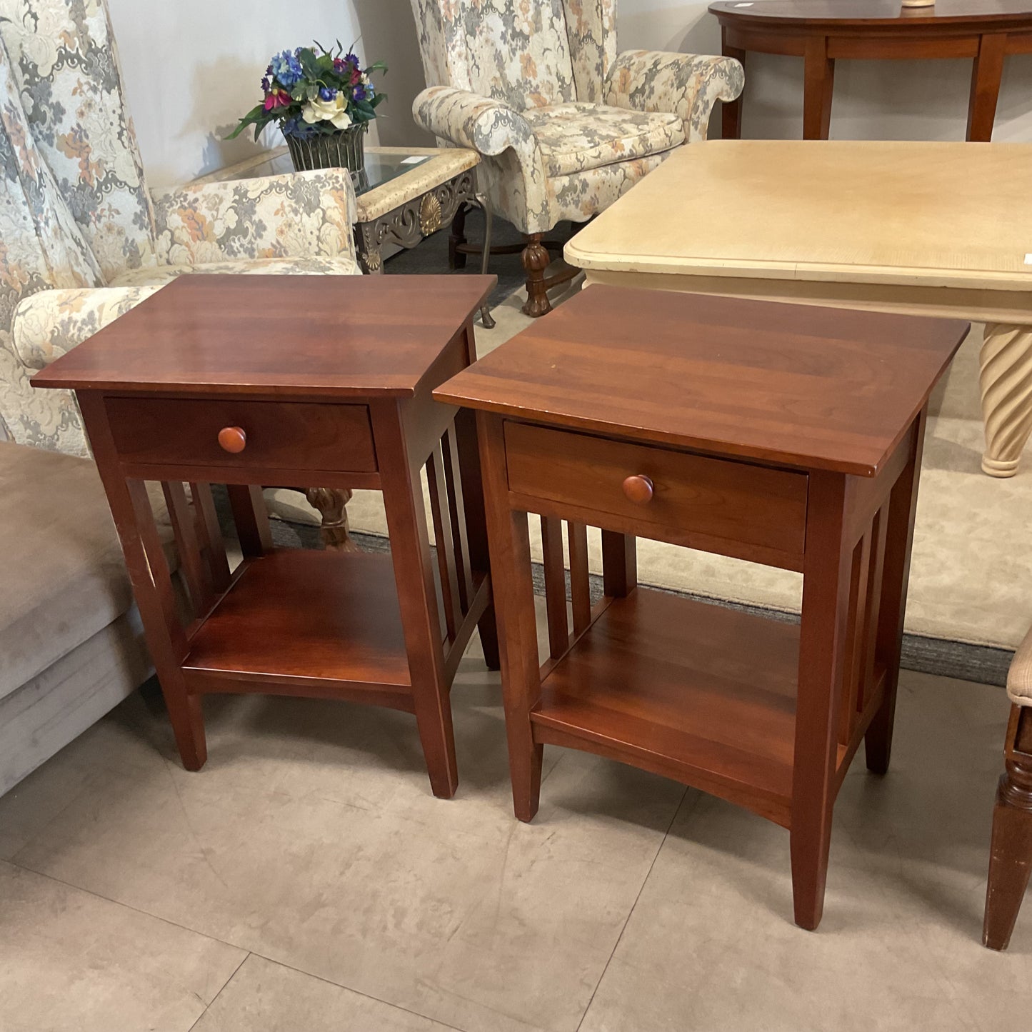 Cherry Mission Table Pair