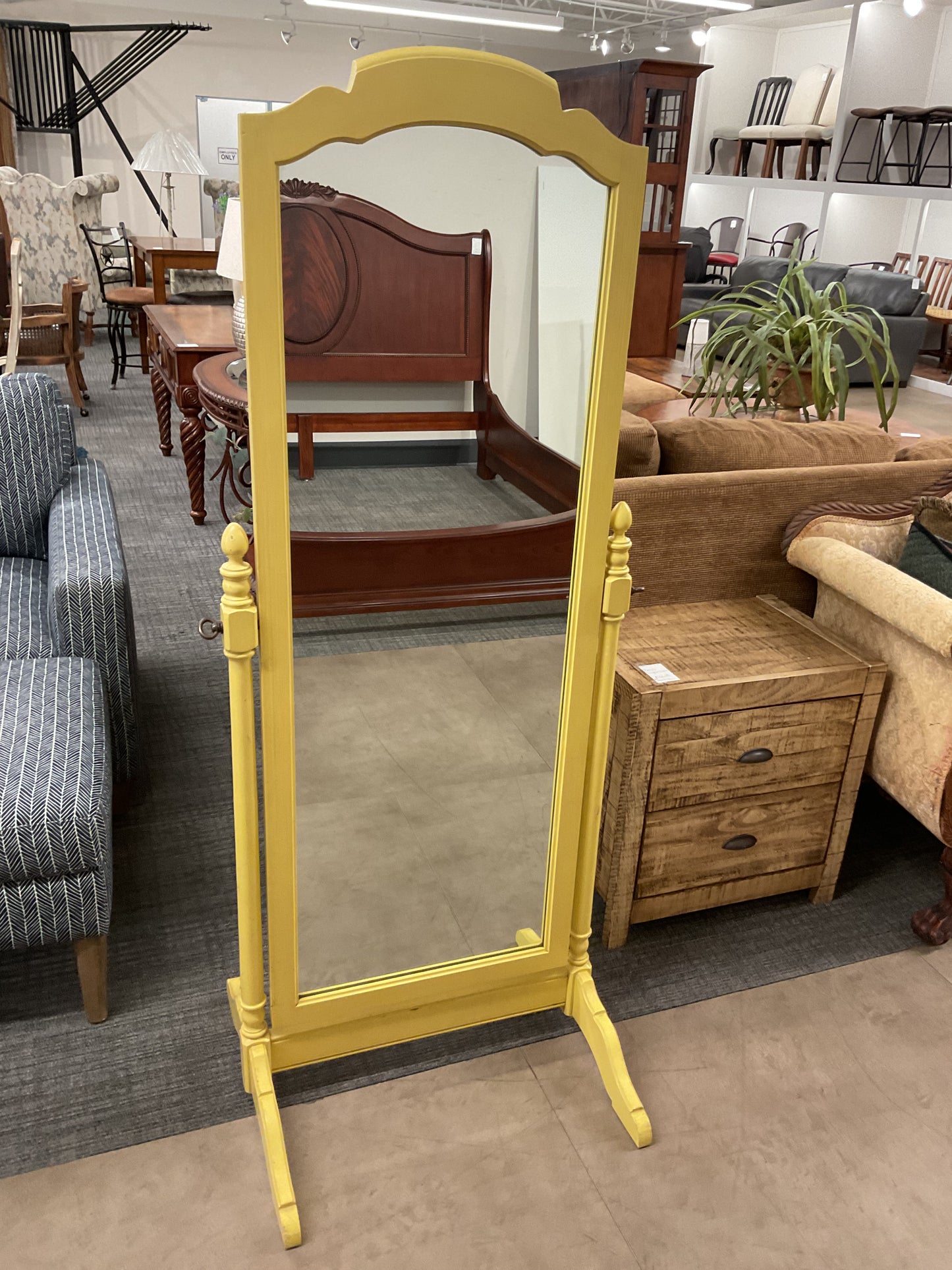 Yellow Full-Length Cheval Mirror