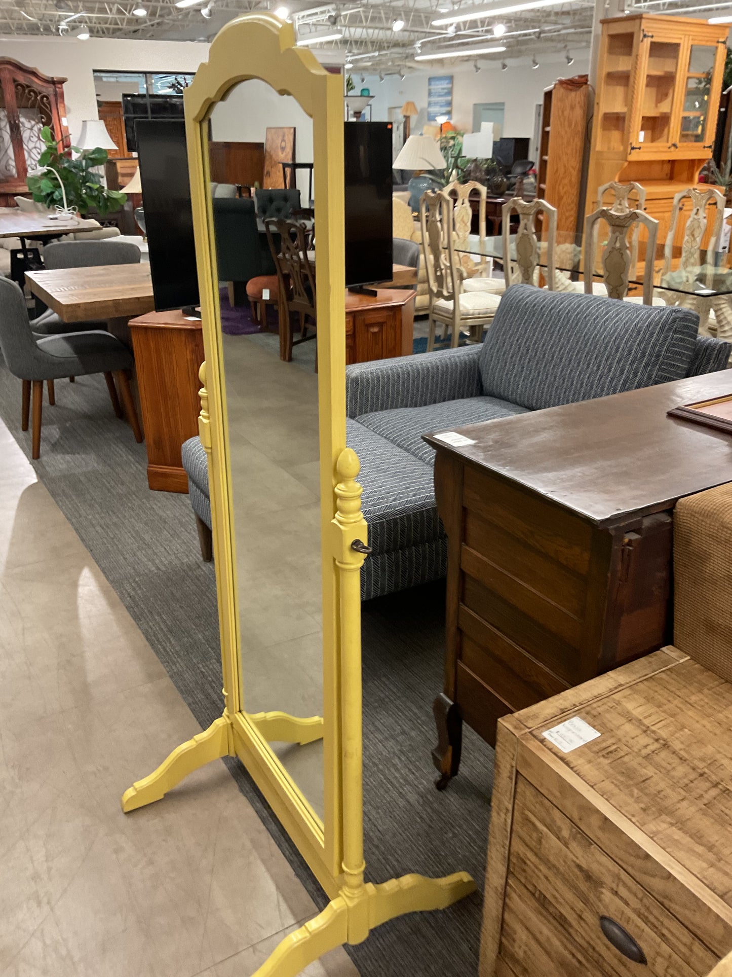 Yellow Full-Length Cheval Mirror