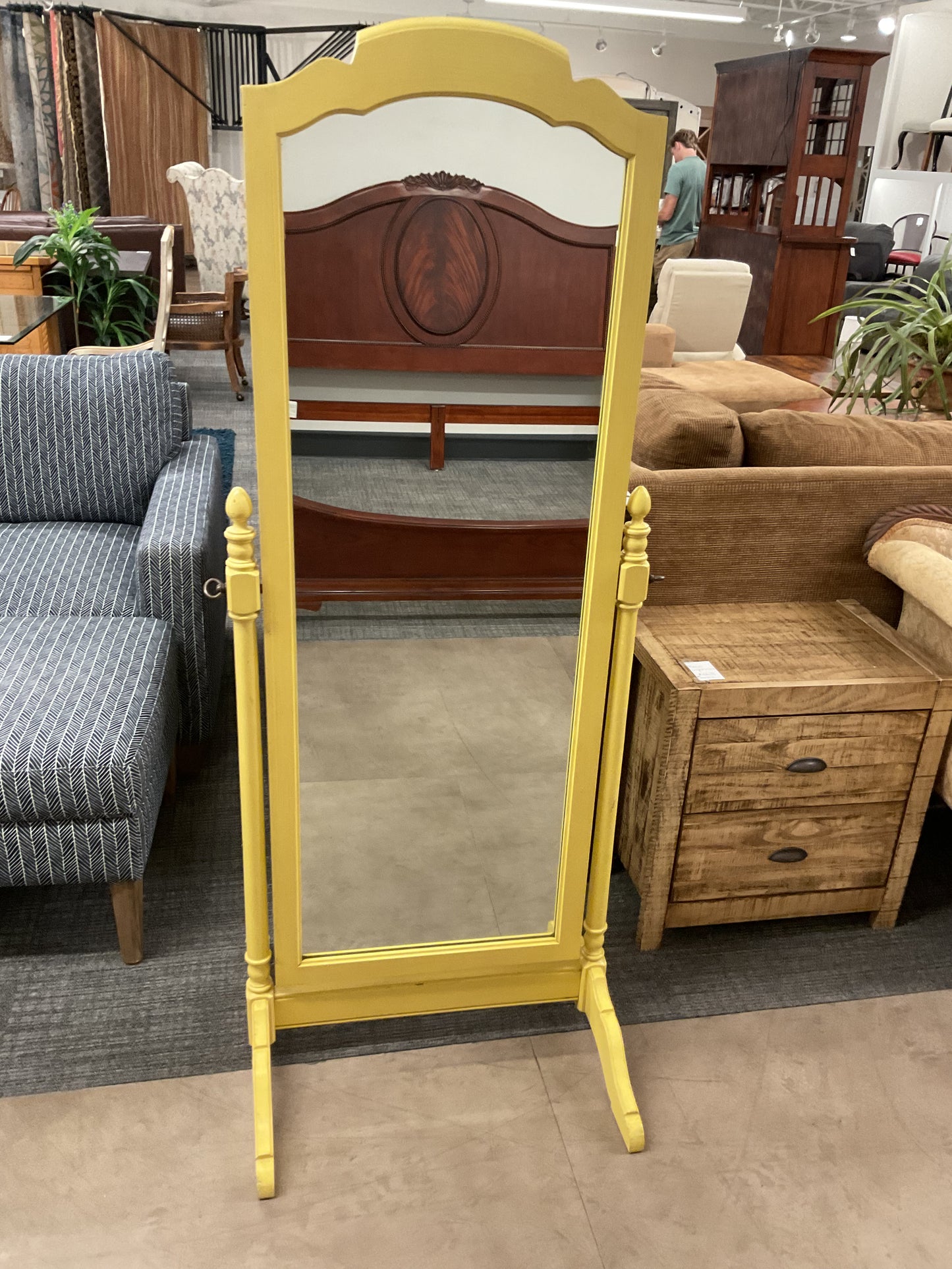 Yellow Full-Length Cheval Mirror