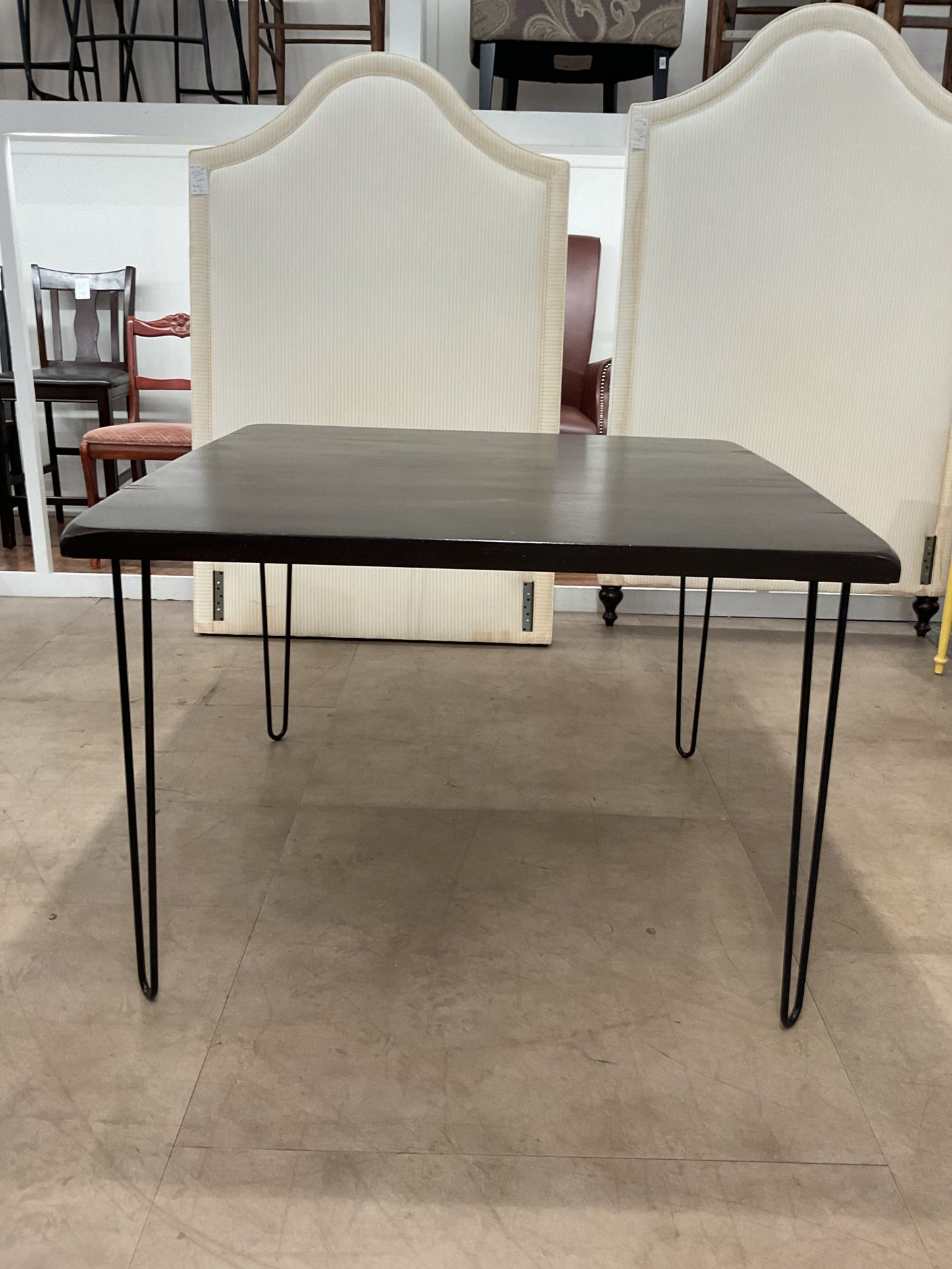 Square Wood Dining Table W/Hairpin Legs
