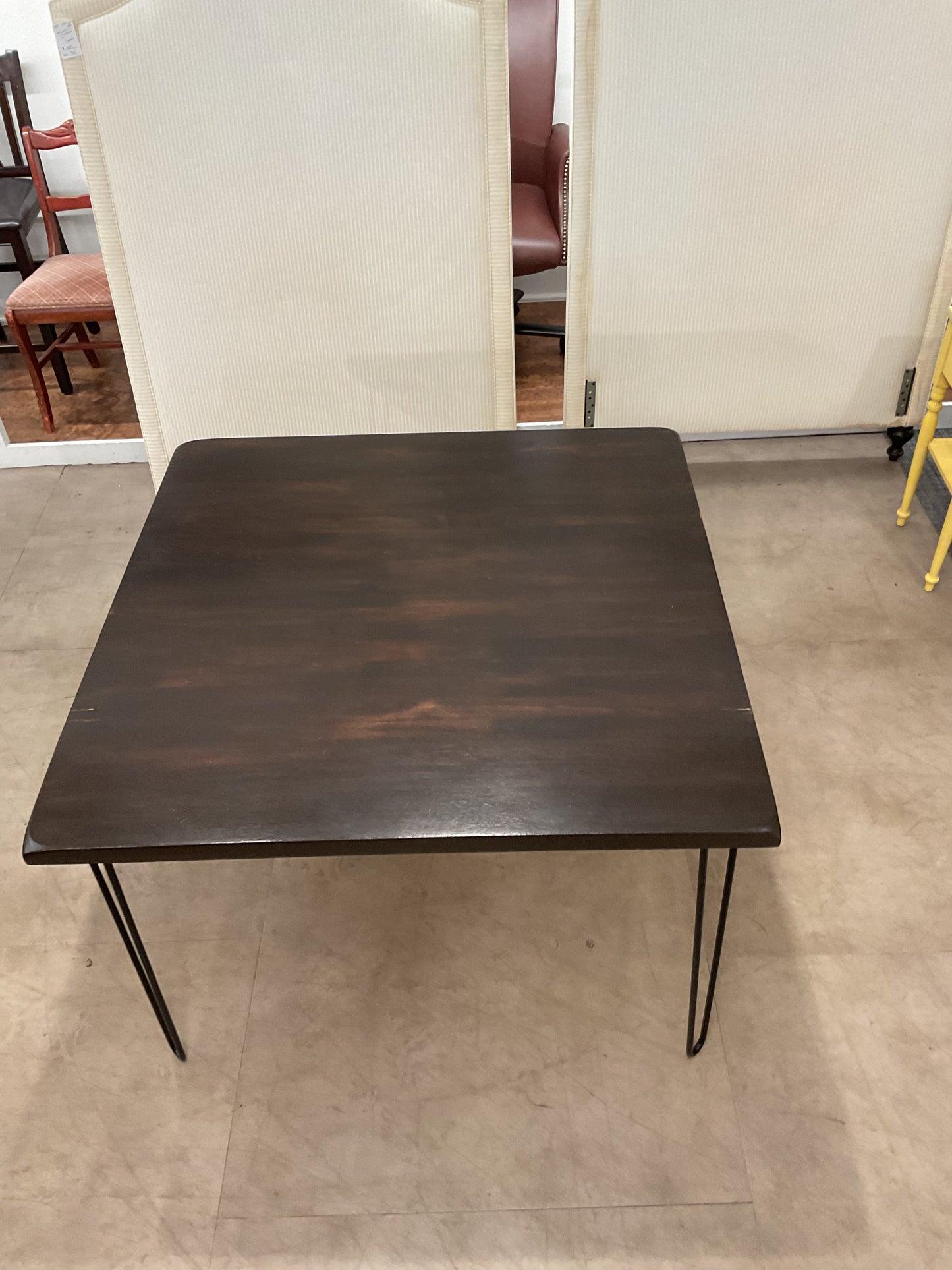 Square Wood Dining Table W/Hairpin Legs
