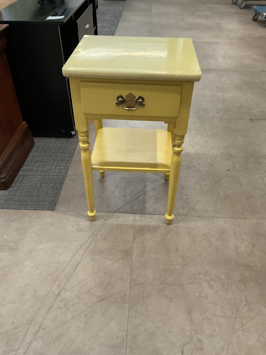 Yellow Single Drawer Nightstand W/Shelf