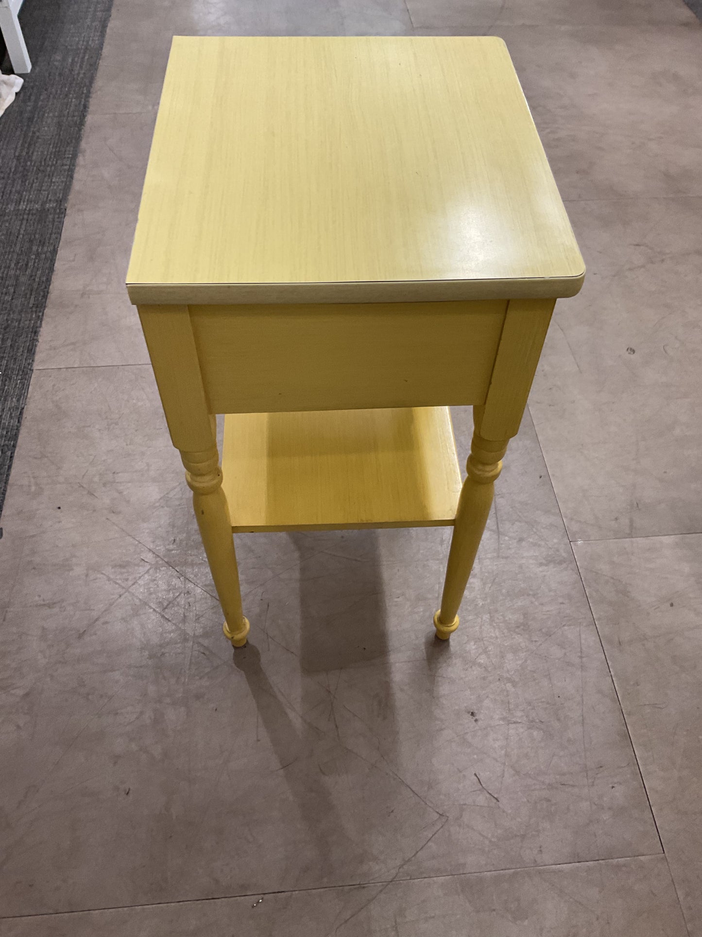 Yellow Single Drawer Nightstand W/Shelf