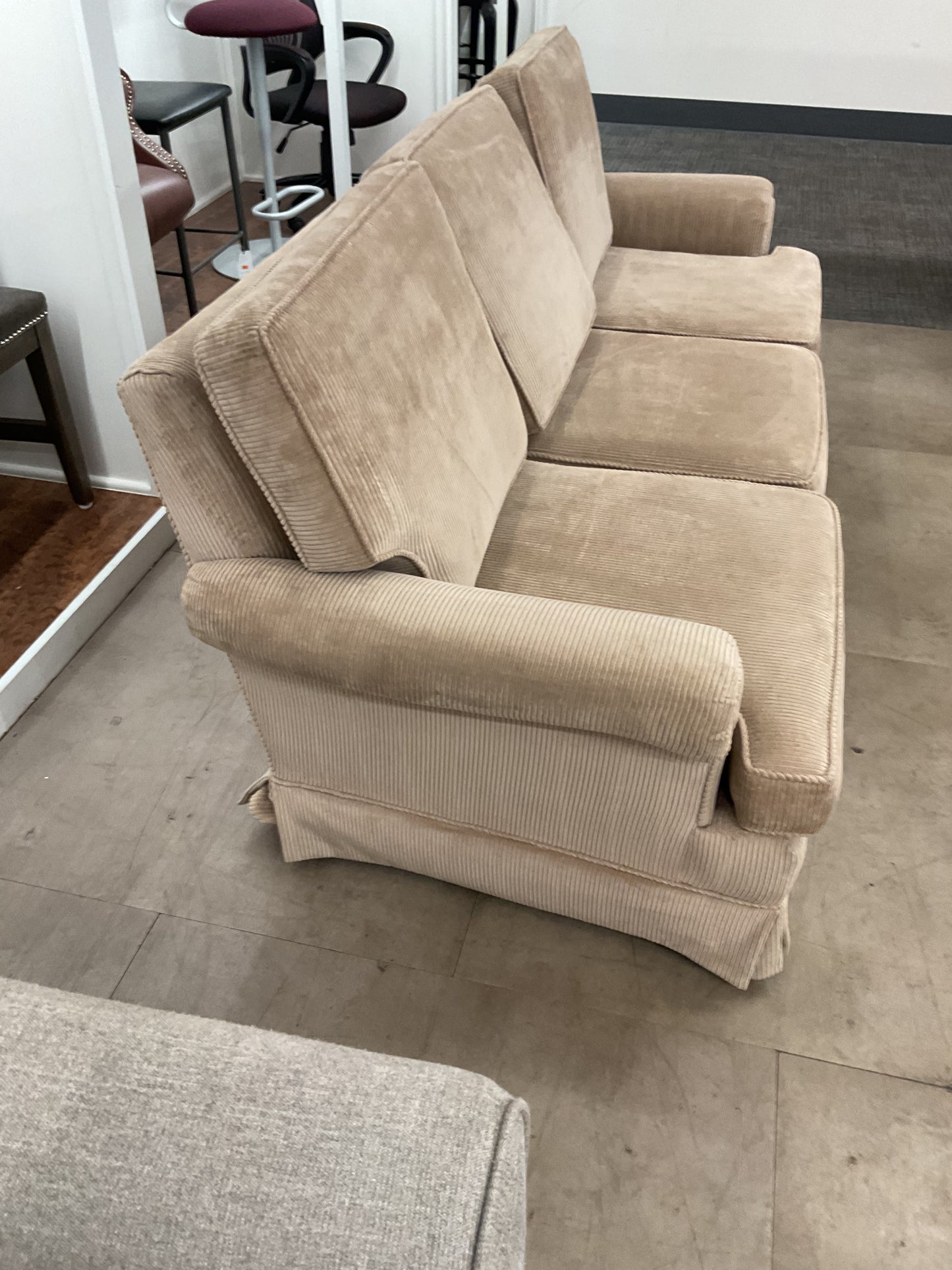 Tan Corduroy Sofa