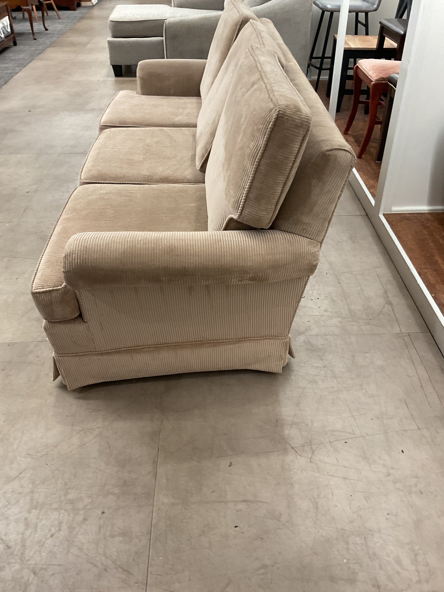 Tan Corduroy Sofa
