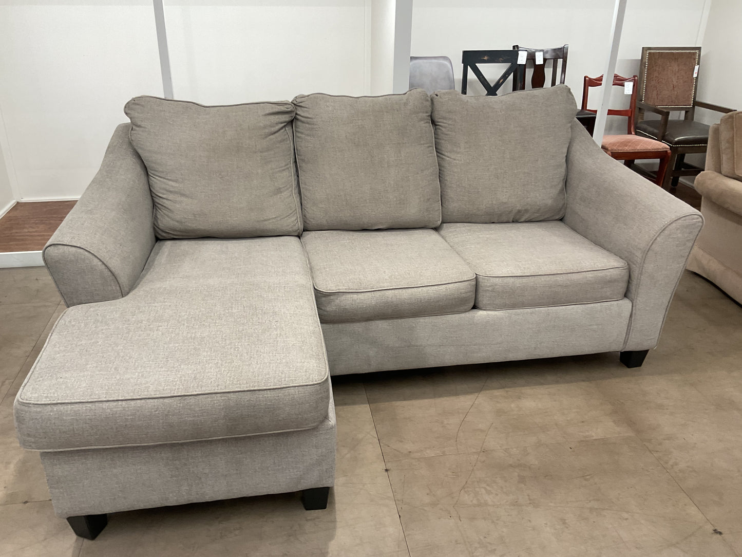 Grey Sleeper Sofa W/Chaise
