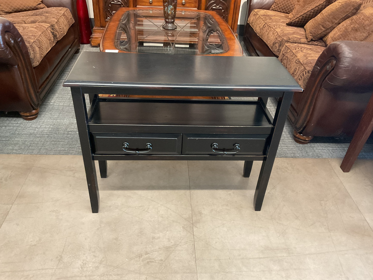 Black Console Table W/2 Drawers