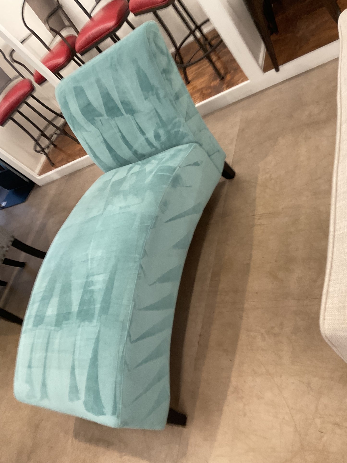 Teal Velvet Chaise Lounge