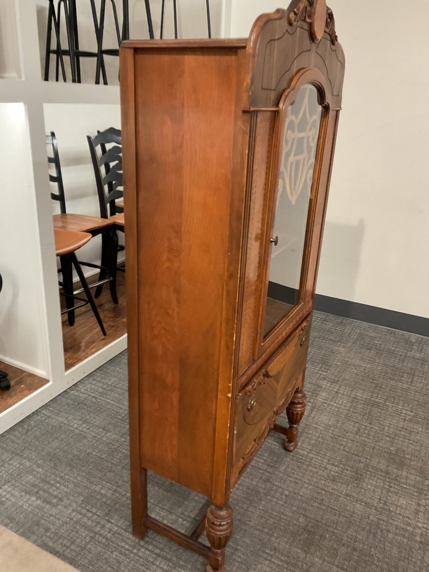 Intricate Antique Curio Cabinet
